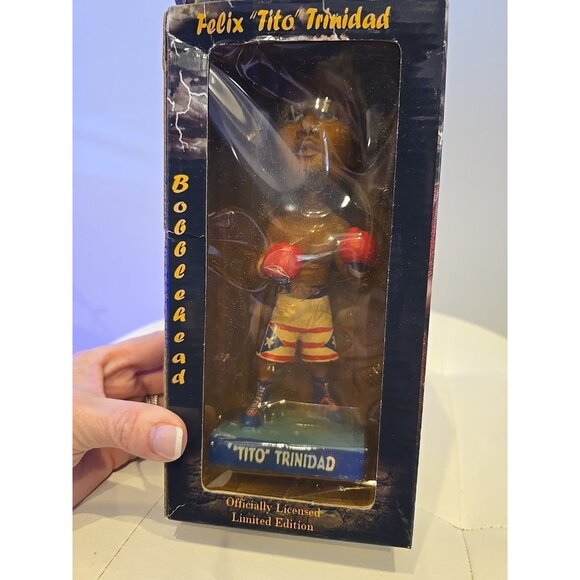 Boxer Boxing Bobblehead FELIX TITO TRINIDAD Roy JONES 2008 BOX Don KING Rare - Picture 14 of 14